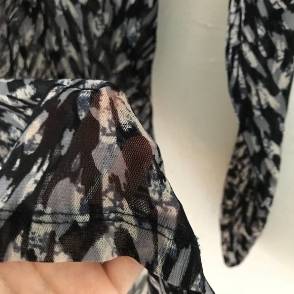 Karen Kane Mesh Sheer Cowl Neck Long Sleeve - Picture 4 of 4